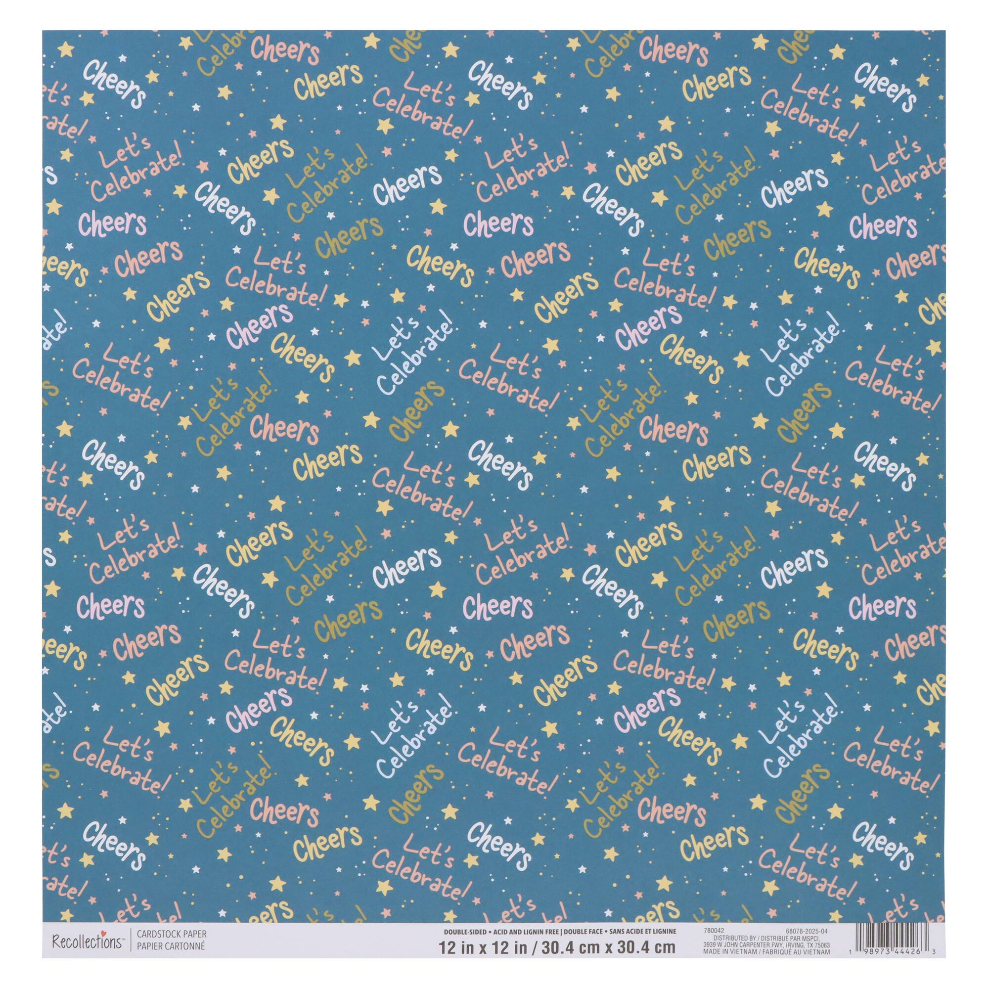 12" x 12" Double-Sided Cheers Cardstock Paper by Recollections™